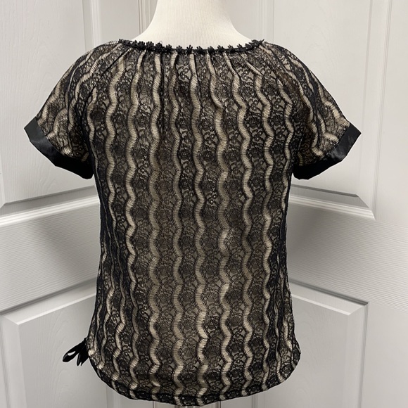 Willi Smith Black Lace Top Small - Picture 4 of 9